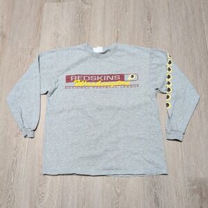 Vintage NFL Washington Redskins Long Sleeve‎ Graphic T-Shirt Gray Mens Large